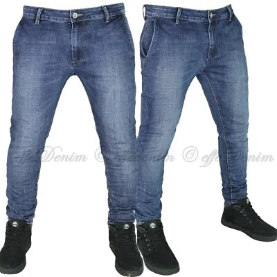 Jeans Uomo elasticizzato Tasca America Denim Pantaloni slim nuovo 991 - Immagine 1 di 3
