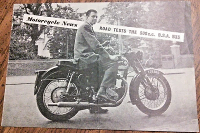 1956 B33 500cc OHV road test reprinted from Motorcycle News BSA sales brochure - Image 1 of 4