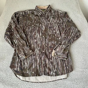 Vintage Cabelas Shirt Mens 2XL XXL Brown Camouflage Camo Hunting Realtree Heavy - Picture 1 of 13
