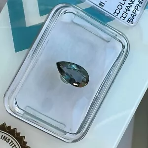1.07ct UNHEATED Colour Change NATURAL Sapphire IGI CERTIFIED Pear Teardrop Cut - Picture 1 of 7