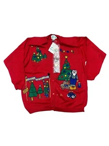 New Quacker Factory Womens Large Christmas Holiday Ugly Sweater Cardigan - Picture 1 of 9