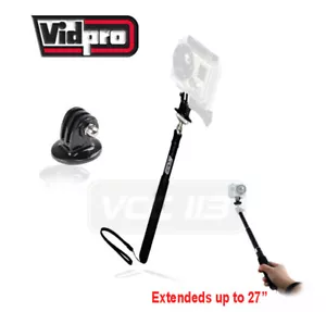 VidPro 27” Extendable Pocket Size Monopod MP-10 + Tripod Adapter FOR GOPRO - Picture 1 of 3