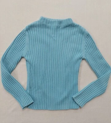 Benetton Pullover Sweater Cotton Womens Size S Blue Long Sleeve Made in Italy - Image 1 of 4