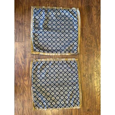 "Juego de 2 fundas euro de lujo Croscill Aurelio azul y dorado 26""" Foto 1 de 4