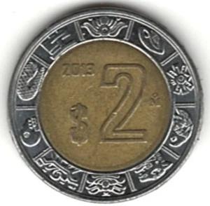 2013 Mexicano 2 pesos ~ BIMETÁLICO ~ LO CALIFICAS ~ POR FAVOR VE EL ESCANEO stk p 20 - Imagen 1 de 4