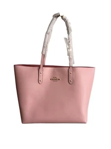 Bolso de Mano Coach Town Blossom Grande Cuero Rosa Doble Asa Nuevo con Etiquetas - Imagen 1 de 11