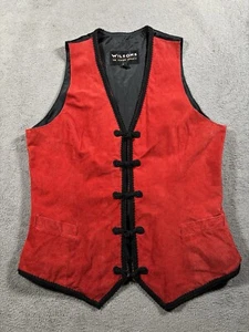 VINTAGE Wilsons Suede Leather Vest Mens Large Red Whip Stitch Performer Western - Picture 1 of 11
