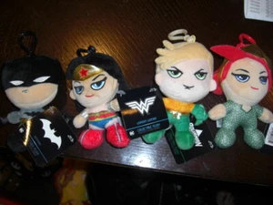 Heroez Clipz Lot Of 4-Collectible Plush DC Comic-Batman,Aquaman,WonderWoman,Mera - Picture 1 of 1
