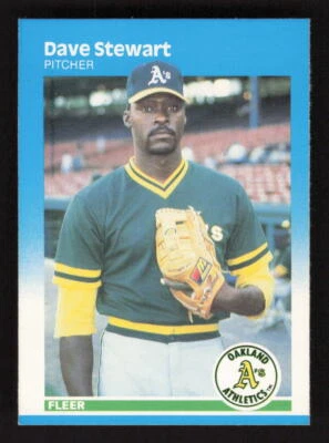 1987 Fleer #406 Dave Stewart Oakland Athletics - Image 1 of 2
