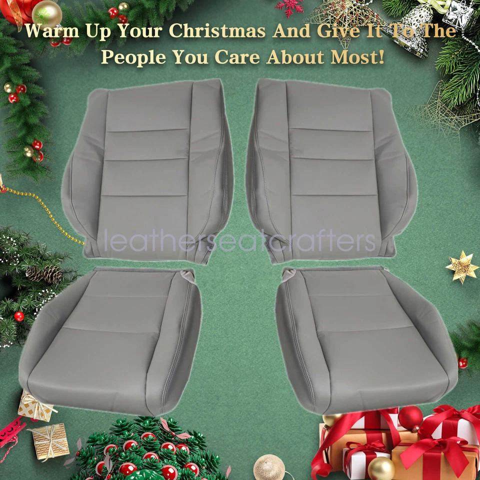 For 2008-2012 Honda Accord Sedan Front Bottom & Top Seat Cover Gray 4PCS Foto 1 de 4