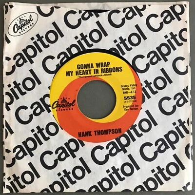 Hank Thompson Estate "Gonna Wrap My Heart In Ribbons" Capitol 45 - Image 1 of 4