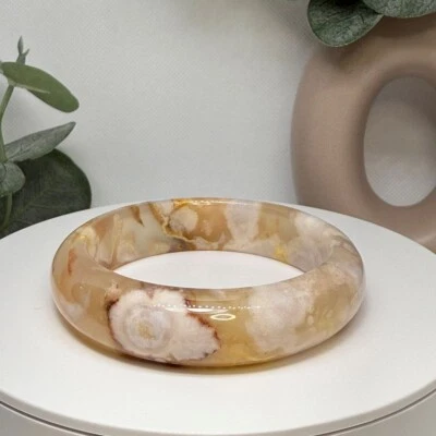 Brazalete duro flor ágata tamaño: 55,4 mm ancho: 15,2 mm Foto 1 de 2