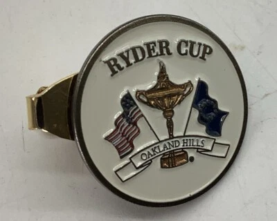 1999 年莱德杯上釉高尔夫夹领带磁性 1 英寸 Payne Stewarts 最后一场比赛 — 第 1/4 张图片