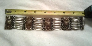 MEXICAN TAXCO ALPACA Silver 8" LINK Bracelet - Picture 1 of 11
