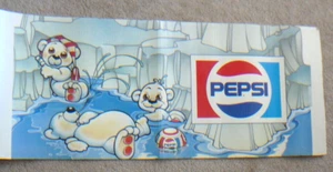 Pepsi Cola Vintage EISBÄR JUNGE & EISBERGE - WELLPAPIERSCHILD 12 x24 Sehr guter Zustand - Bild 1 von 2