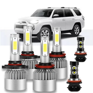 For Toyota 4Runner 2010-2020 - LED Headlight Bulbs Hi/lo Beam+Fog Light Combo - Picture 1 of 17