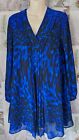 Ted Baker Vernala Blue Animal Print Playsuit Mock Dress Size 0 UK 6 VGC
