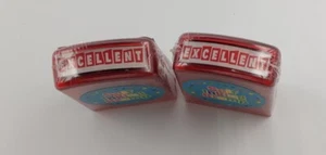 NEW 2 Self Inking Stamps Red EXCELLENT - Picture 1 of 3