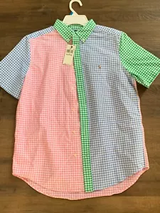 Neu mit Etikett Jungen XL 18-20 Polo Ralph Lauren Gingham Oxford kurzes SLV-Hemd geknöpft pastellfarben - Bild 1 von 3