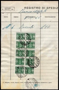 Luogotenenza - Blocco 8 pezzi 2 lire segnatasse su modulo postale, 06/02/1946 - Imagen 1 de 2