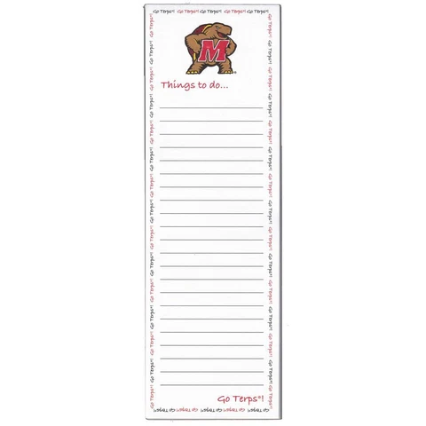 Maryland Terrapins Magnetic To Do List Pad Cover