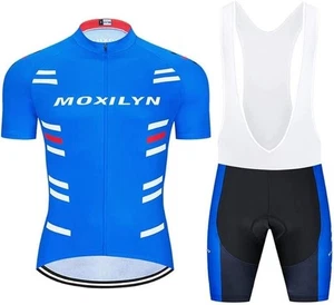 (USA seller) Men's Cycling Short Sleeve Jersey Shirt + Bib Set - Picture 1 of 4