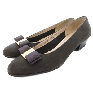 Salvatore Ferragamo Pumps Women's Size 6.5 Gray Suede - Picture 1 of 8