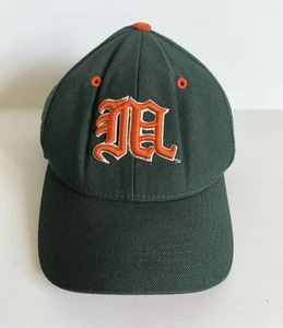 Vintage Zephyr Miami Hurricanes Hat Cap 7 1/2 Green Orange Fitted Wool - Picture 1 of 7