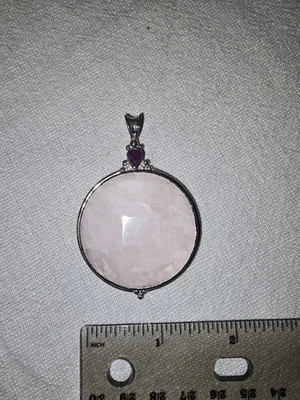 Sajen Multistone Pendant New 925 Sterling Silver Possibly Rose Quartz And Garnet - Image 1 of 4