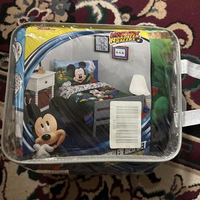 Disney Mickey's Big Adventure Blue, Red, Yellow & Green 4Piece Toddler Bed Set - Image 1 of 2