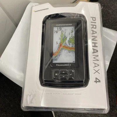 New - Humminbird 410150 1 PiranhaMAX 4 Fish Finder Black Dual Beam Sonar - Image 1 of 4