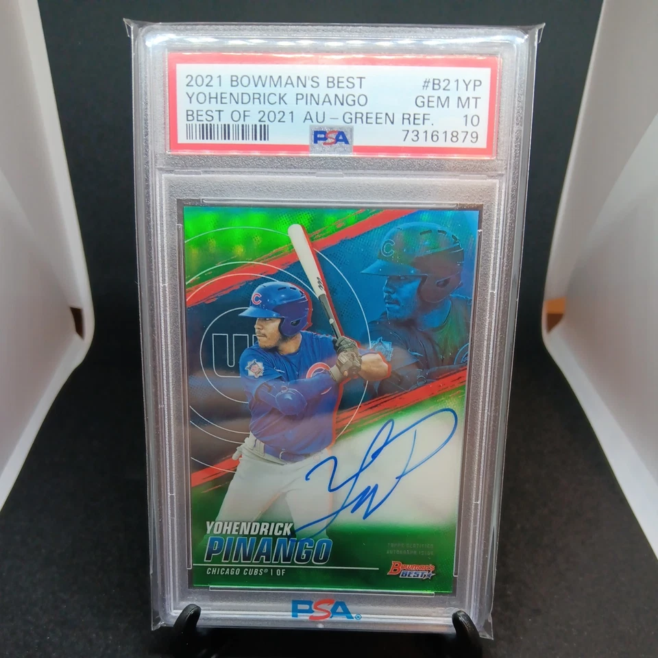 2021 Bowmans Best Yohendrick Pinango Green Rookie On-Card Auto SP /99 PSA 10 - Image 1 of 1