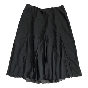 Eileen Fisher Seide Aline Midirock schwarz Größe 1X minimalistisch ruhig Luxus bescheiden - Bild 1 von 6