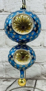 Christopher Radko königsblau Doppelstern Reflektor Ornament 9 Zoll - Bild 1 von 21