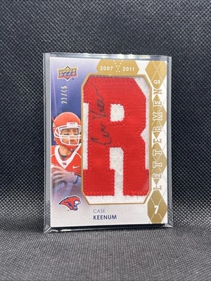 2012 Upper Deck Case Keenum Rookie Patch Auto Lettermen Logo Tag #21/45 - Image 1 of 4
