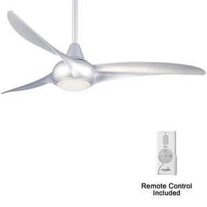 Light Wave - 52 Inch 3 Blade Ceiling Fan with Light Kit-Silver Finish-Silver - Picture 1 of 13