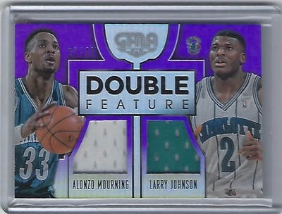 2015-16 Panini Gala Double Feature #10 Alonzo Mourning & Larry Johnson GU 25/40 - Image 1 of 2