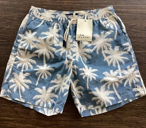 Manebi Badeshorts Indigo Makro Palme Herren XL (fällt klein aus) Italien neu mit Etikett $ 195 - Bild 1 von 12