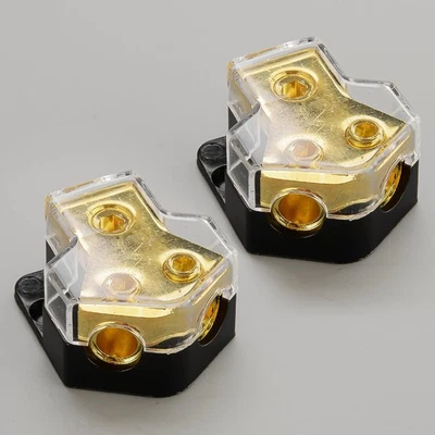 2pcs 2-Way Audio Power Cable Splitter Distribution Block for Car Boat Truck New - Image 1 of 4