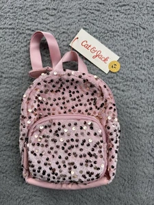 Mini Mochila Cat & Jack Niñas Rosa Lentejuelas Brillo Bolso Pequeño Nuevo con Etiquetas Niños Preescolar - Imagen 1 de 7