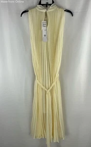 Nordstrom Women's Cream Pleated Formal Dress W/Belt Size 4 NWT MSRP $128 - Picture 1 of 10