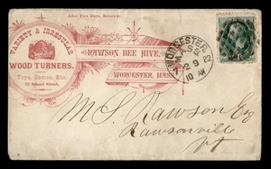 DR WHO 1882 DRECHSLER/BIENENSTOCK WERBUNG WORCESTER MA AUSGEFALLENER STEMPEL M55985 - Bild 1 von 2