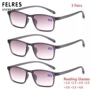 3 pares de gafas de lectura cuadradas tintadas para hombres y mujeres gafas de sol clásicas al aire libre lo último - Imagen 1 de 14