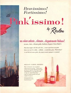 Print Ad Revlon Makeup 1959 Pink'issimo 2-Page 2-Piece Magazine 10.5"x13.5" Each - Picture 1 of 2