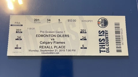 Rare Connor Mcdavid First time in Oilers jersey game ticket stub Rexall Place Cover