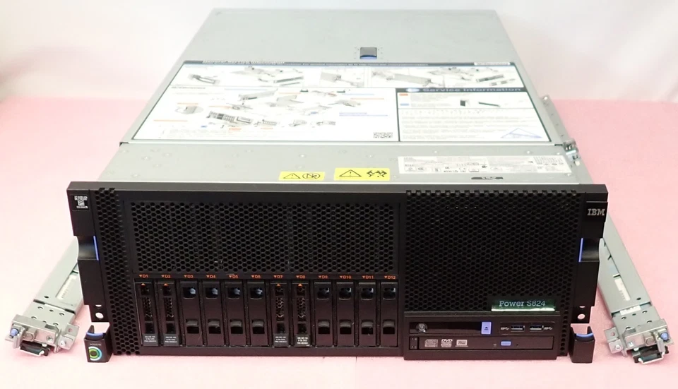 IBM Power S824 8286-42A 8C Power8 CPU 256GB RAM 4x 300GB HDD 12-Bay 4U Server - Image 1 of 4