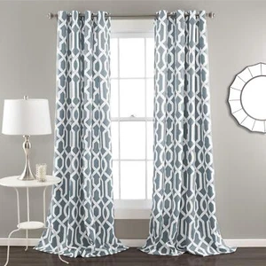 Edward Trellis Curtains Light Filtering Window Panel Set for Living Dining Be... - Picture 1 of 8