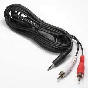 15 Fuß 3,5 mm 1/8 Zoll Mini-Stecker Stecker auf 2 RCA Stecker Stereo Audiokabel - Bild 1 von 1