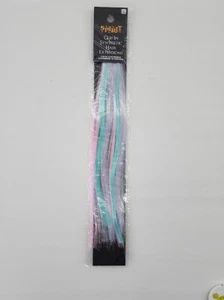 Costume Dress Up Hair Extension 2pk Pastel Pink Purple Blue Clip-In Synthetic - Picture 1 of 3