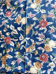 Vintage Ralph Lauren Jardin Blue Floral Twin Flat Sheet Cotton Made In USA NWOT - Picture 1 of 9